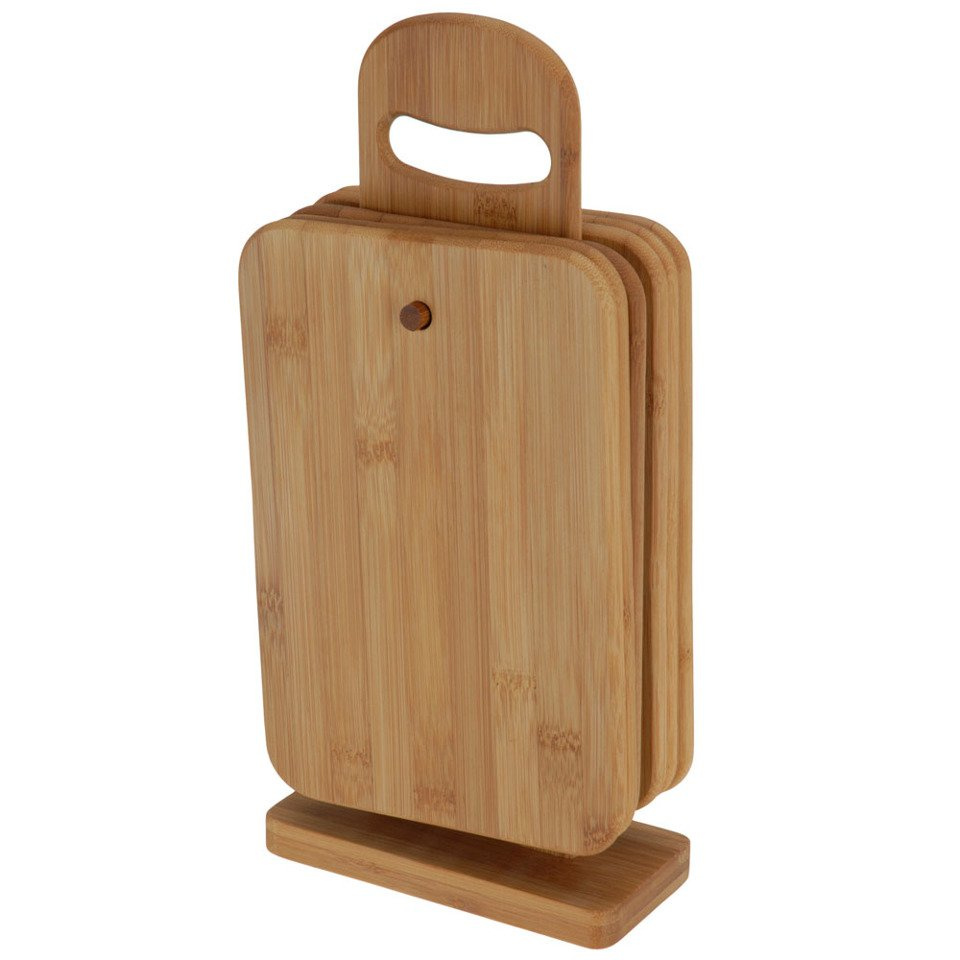 EH Excellent Houseware 6 bambusové kuchyňské prkna + stojan v ceně 784200230 hnědý