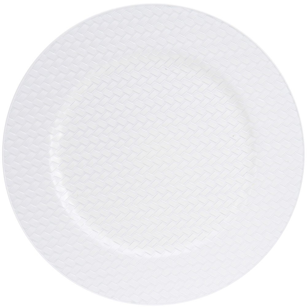 Home Styling Collection Bílý vánoční talíř s opletením, O 33 cm ABX305580 bílá