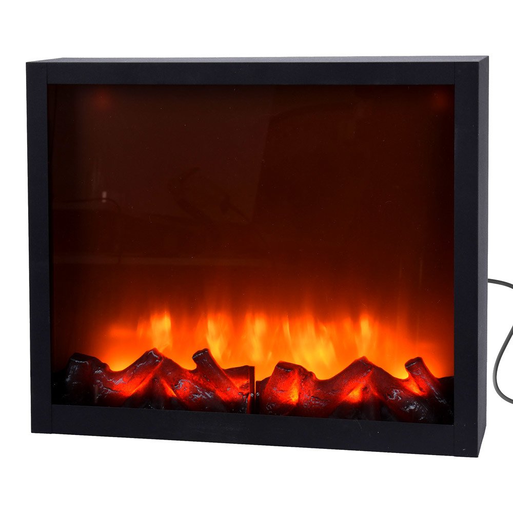 Home Styling Collection Elektrický krb LED vánoční dekorace 41 x 25 cm ADA100100 černá