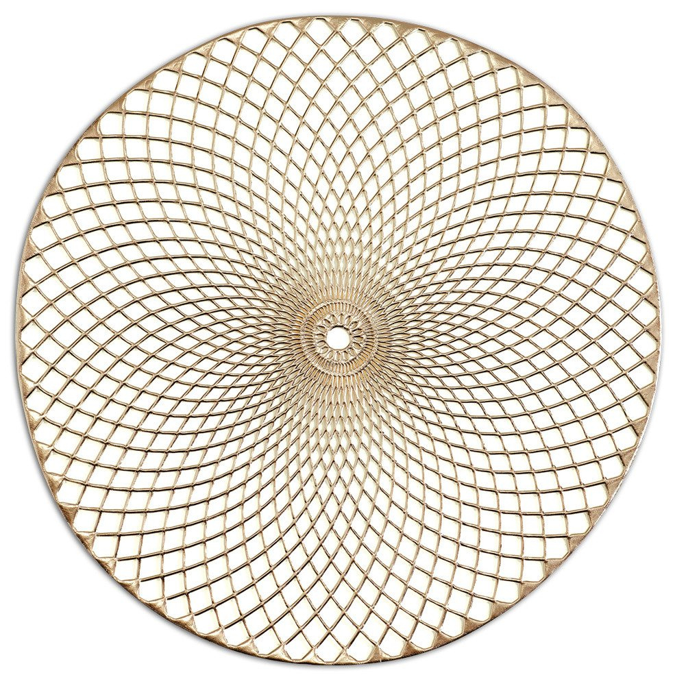 Zeller Zlatá podložka s unikátním designem s PVC, 38 cm zlatý