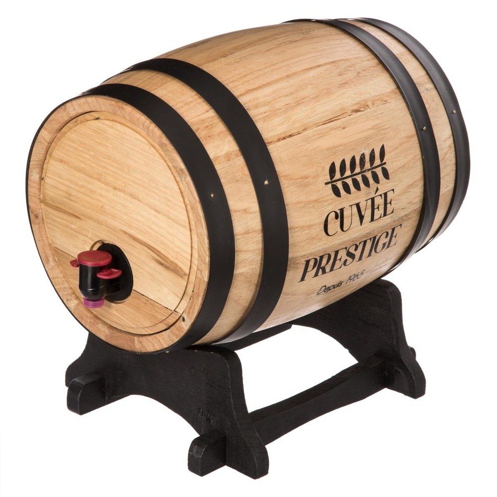 Secret de Gourmet Dřevěný sud na víno s dávkovačem, 5,5 l, 27x18 cm hnědá
