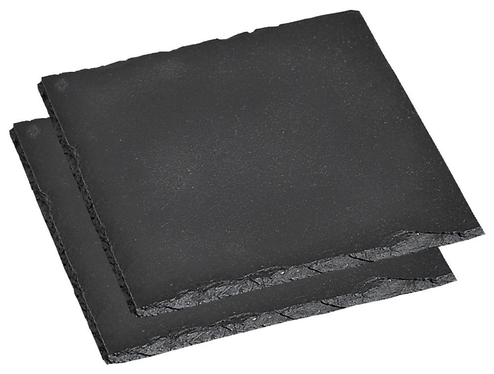 Kesper Sada břidlicových desek na servírování jídla čtverec 20x20cm antracitová