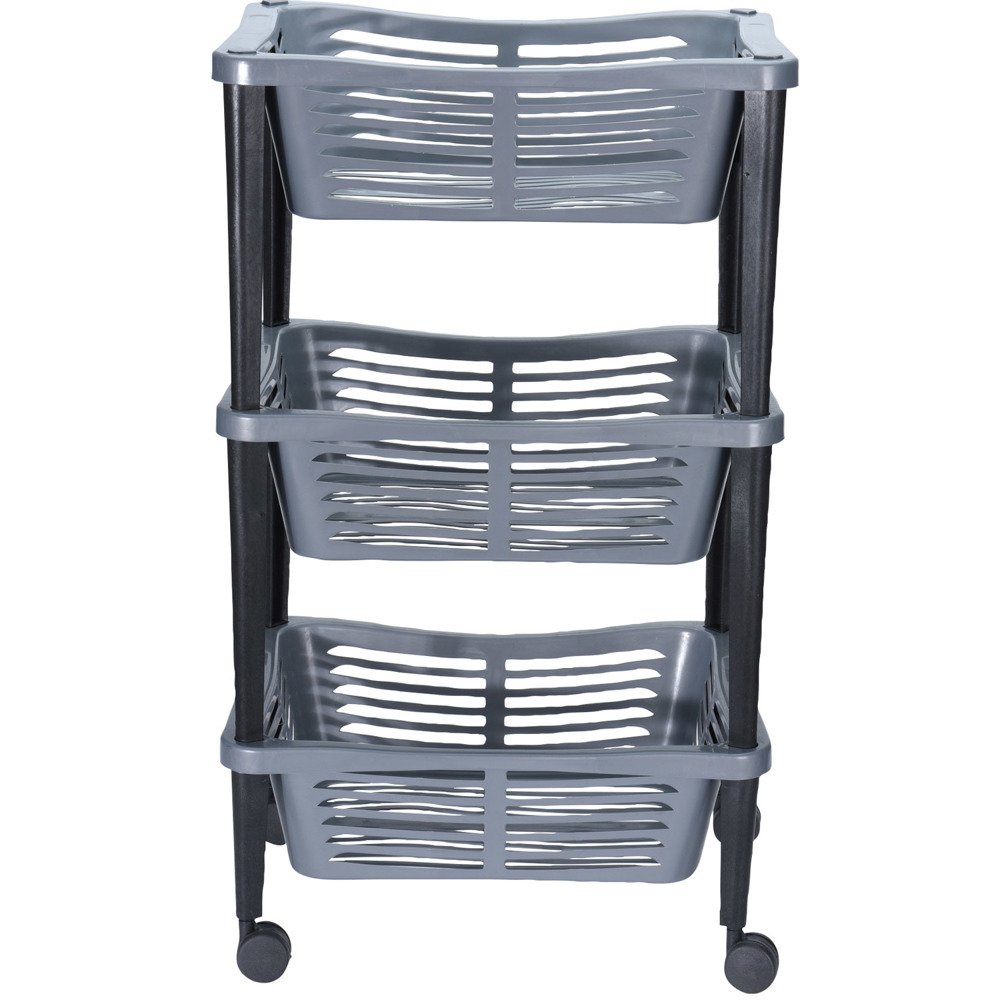 Storagesolutions TROLLEY univerzální vozík pro koupelnu, knihovnu, skříň - 3 úrovně šedá