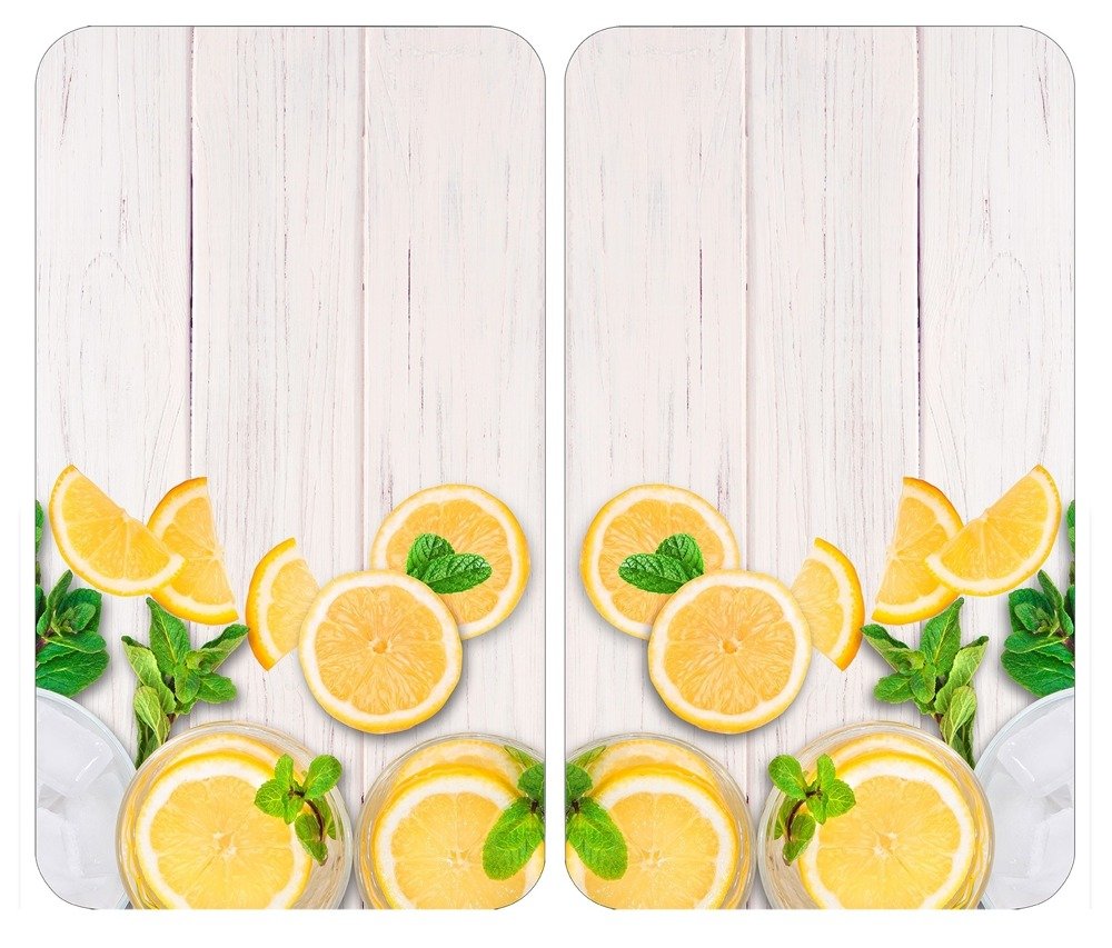 Tepelně odolné desky pro ochranu trouby, 2 skleněné tabule s dekorativním vzorem + protiskluzové nožky - 52 x 30 cm, WENKO vícebarevná