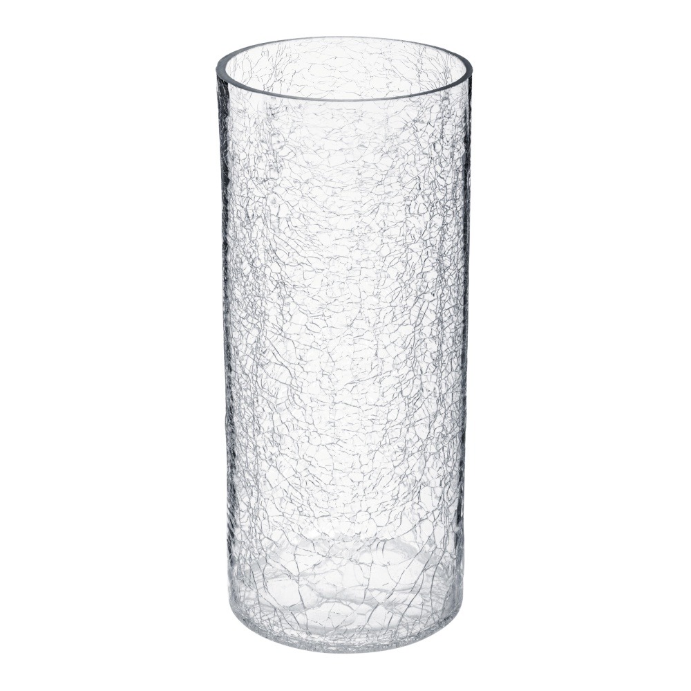 skleněná váza, motiv praskání, Atmosphera créateur d'intérieur, 30 cm transparentní