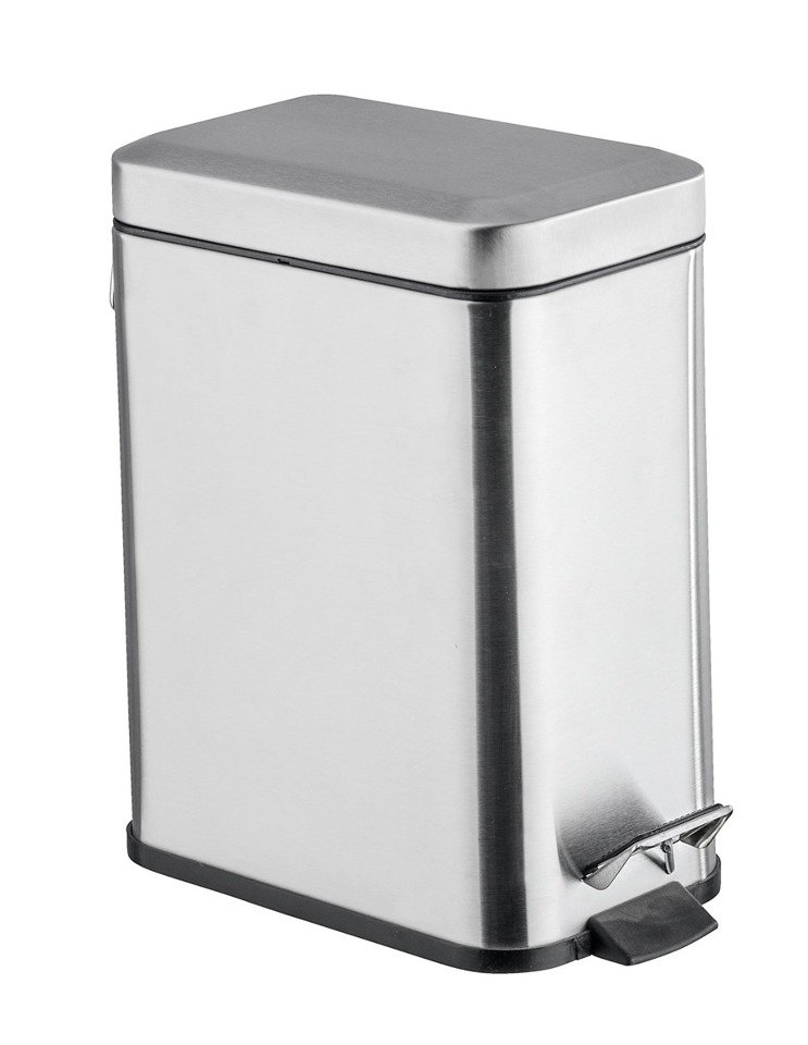 Kovový odpadkový koš,obdélníkový, 5 l, WENKO 22159100 stříbrná