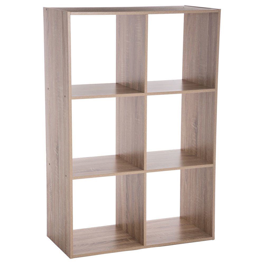 5five Simply Smart Dekorativní police, knihovna, 6 polic, hnědá, výška 100 cm, béžová