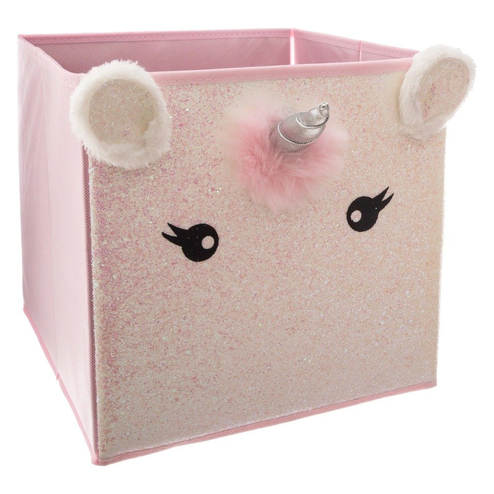 Atmosphera Úložný box na hračky Jednorožec, růžový, 30 x 30 cm růžová