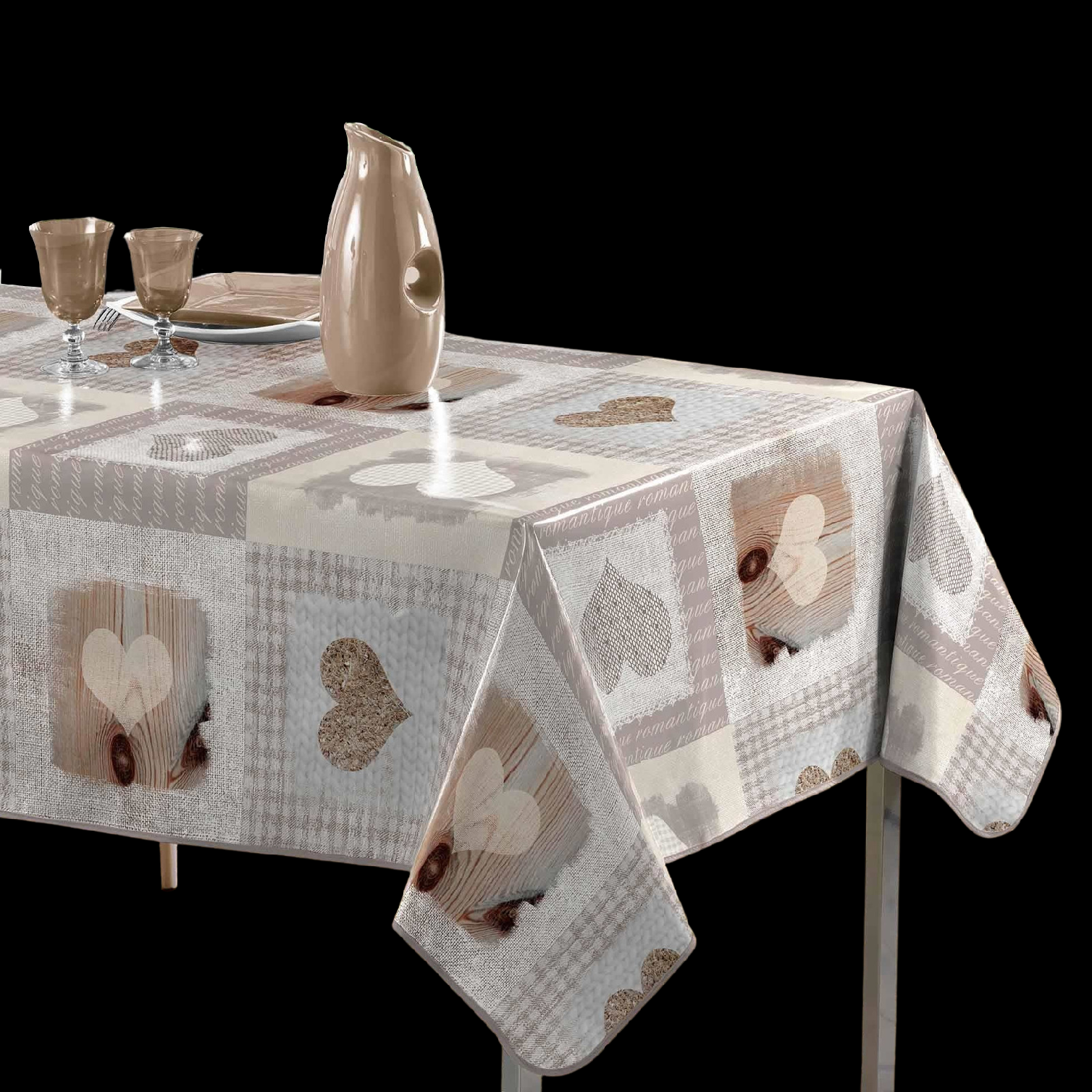 Douceur d'intérieur Ubrus COY COEUR 140 x 240, barva šedá vícebarevná