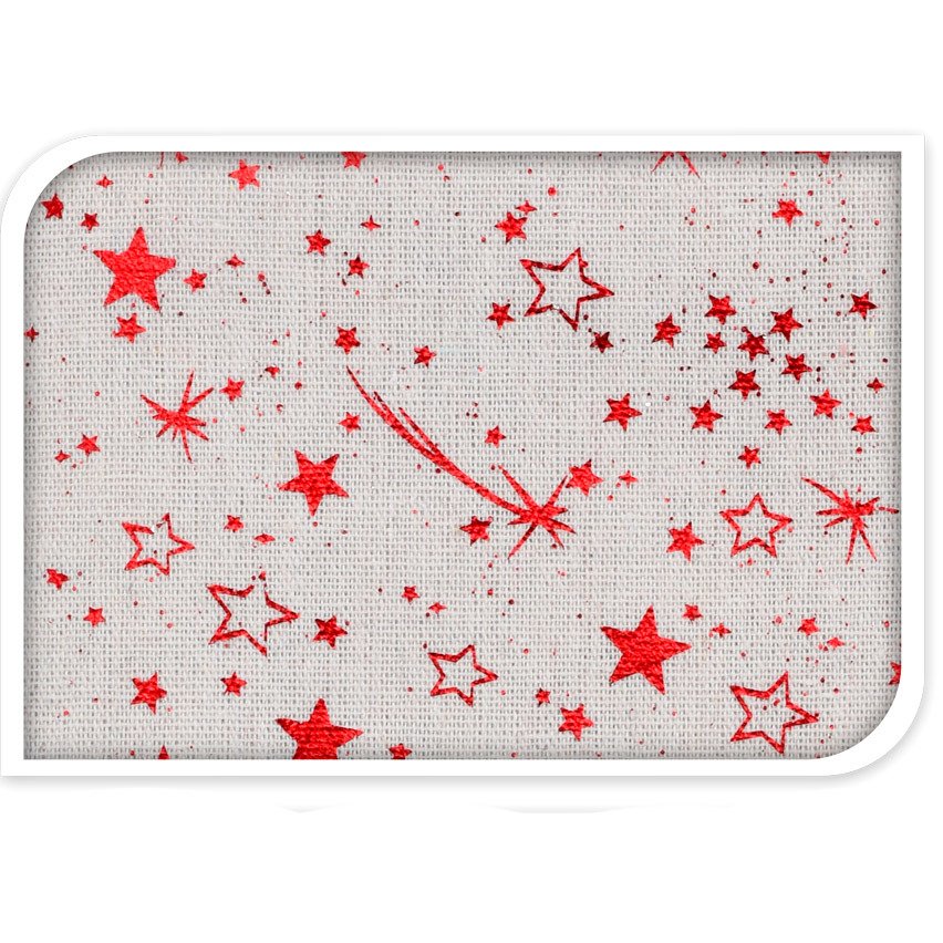 Home Styling Collection Vánoční ubrus, malé hvězdy, bílé a červené, 140 x 230 cm červená