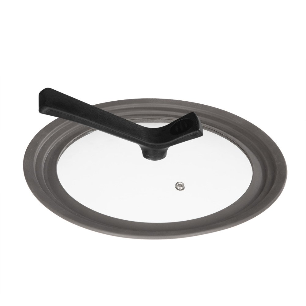 Secret de Gourmet Skleněné víko nádoby s rukojetí, rukojeť, 20-24 cm šedá