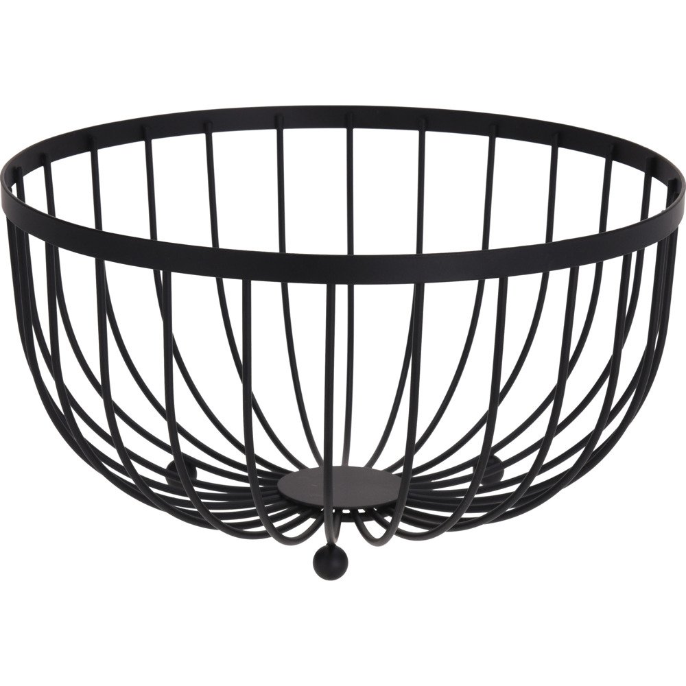 EH Excellent Houseware Koš na ovoce, kovový potravinový koš, zásobník O 25 cm černá