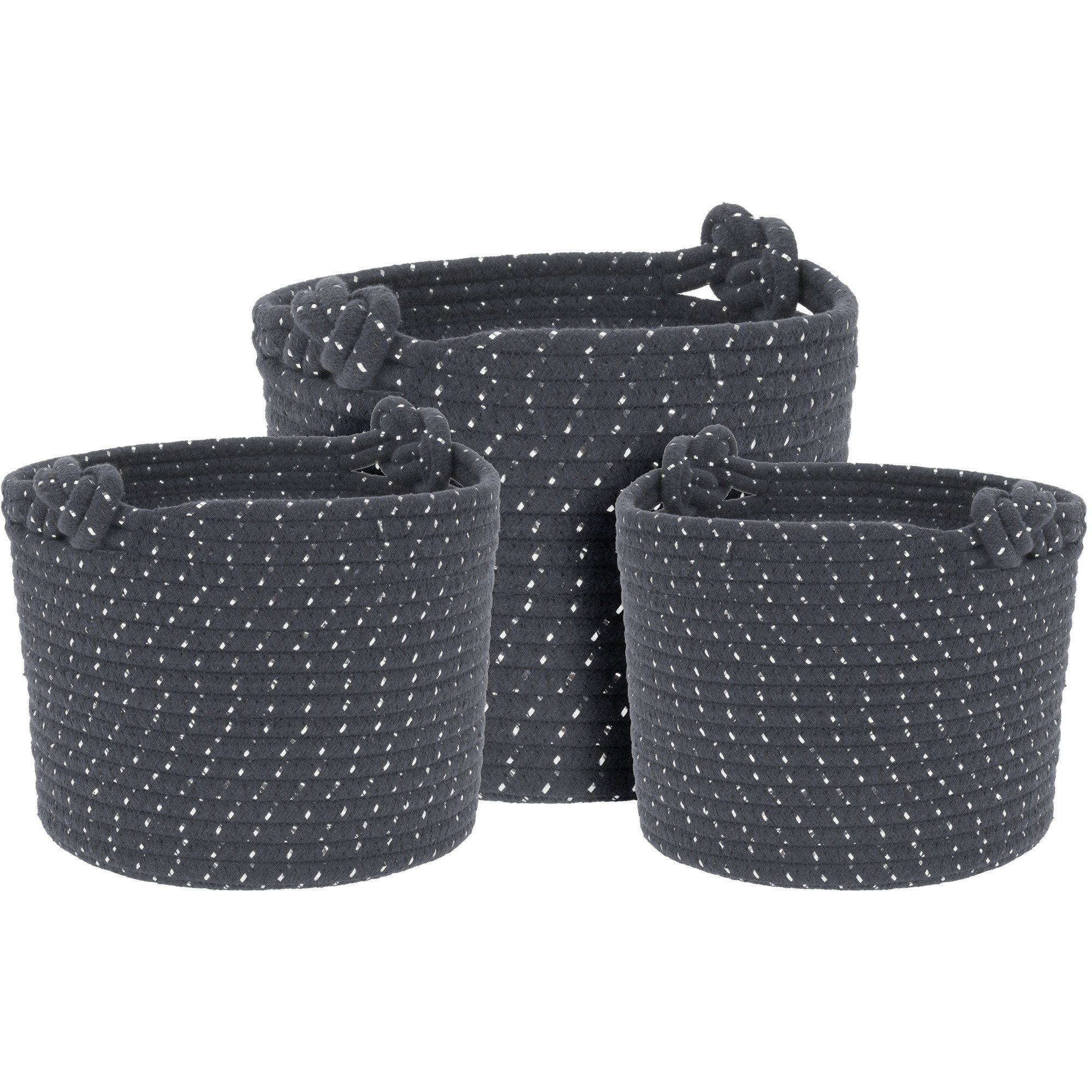 Home Styling Collection Sada dekorativních košů ROBO, 3 kusy, šedá šedá