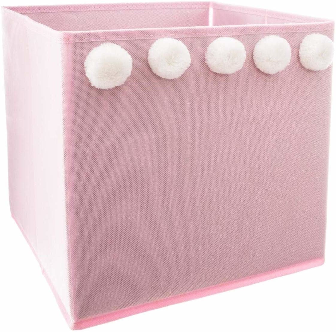 Atmosphera for kids Úložný box, krabička na hračky POM, růžová, 29x29x29 růžová