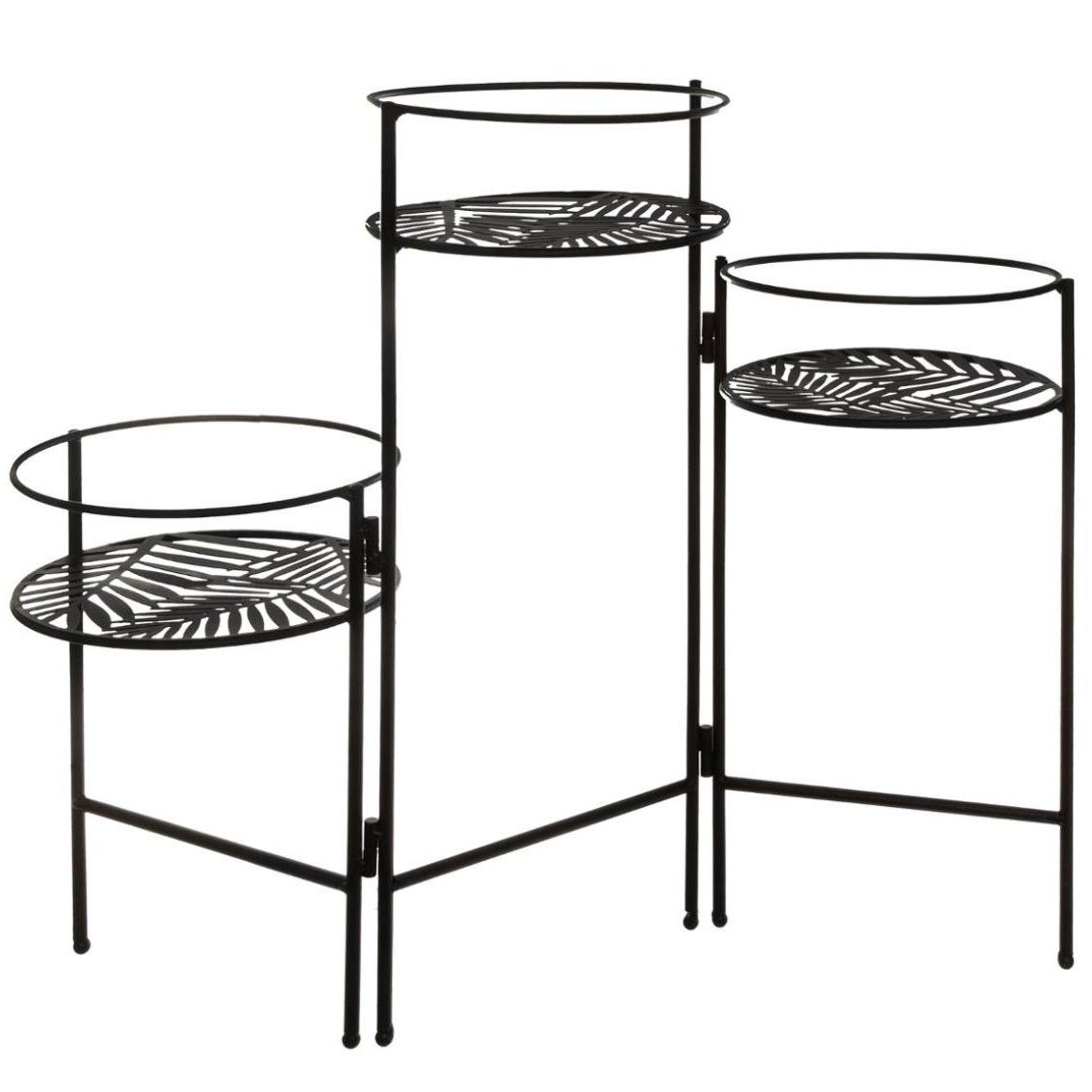 Atmosphera Černý stojan na 3 květiny, motiv listů, 49 cm černá