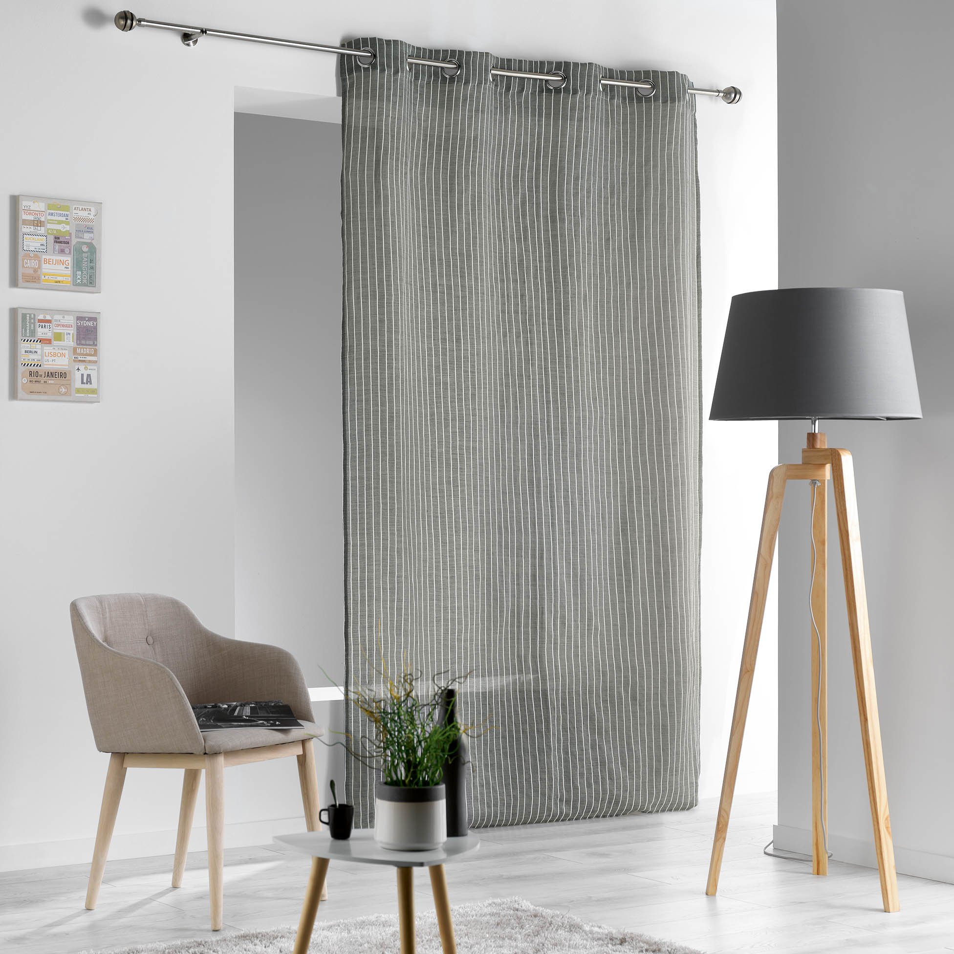 Douceur d'intérieur Moderní okenní závěs SOFIANE 140 x 260 cm šedá šedá
