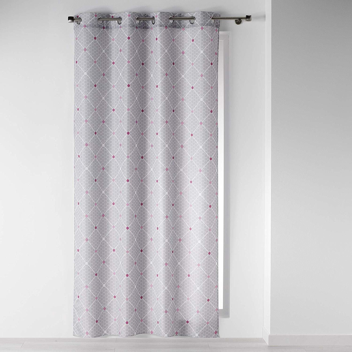 Douceur d'intérieur Okenní závěs ELEGANTE, 140 x 260 cm, šedá s oky vícebarevná