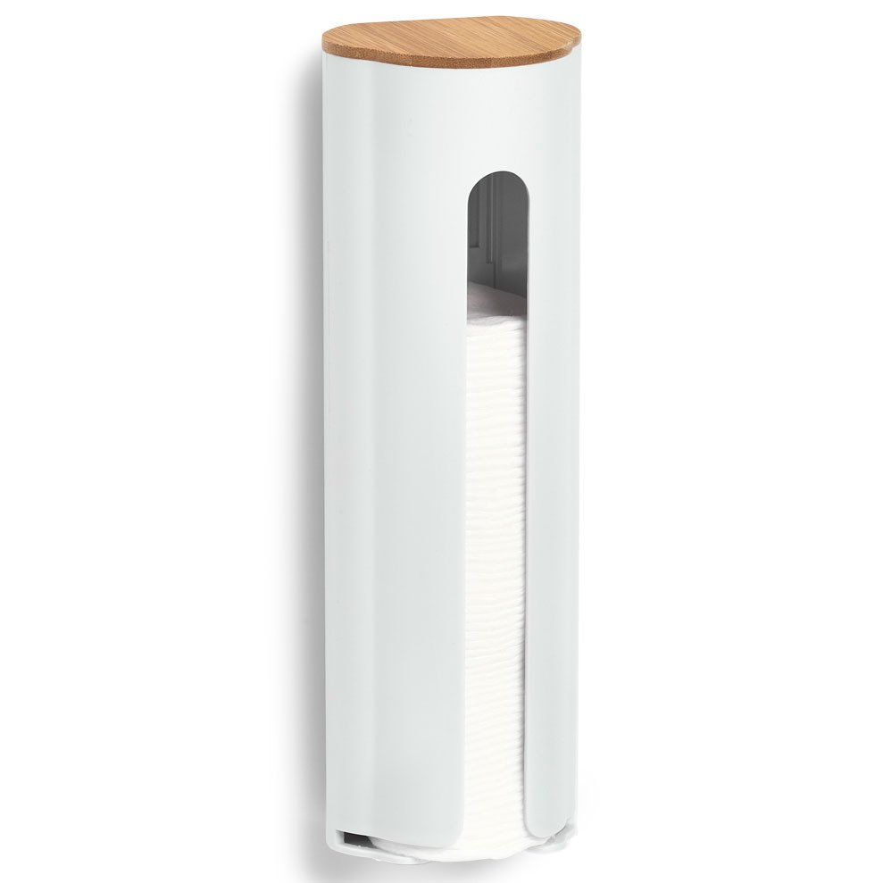 Stojan na kosmetické vatové polštářky, 8 x 25 cm, bílý, ZELLER bílá