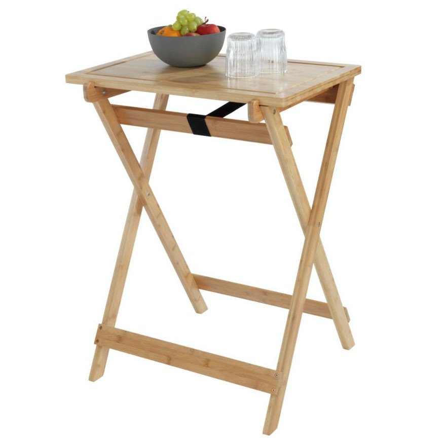 Skládací bambusový stůl s krájecí deskou LUGO, 2v1. WENKO hnědý