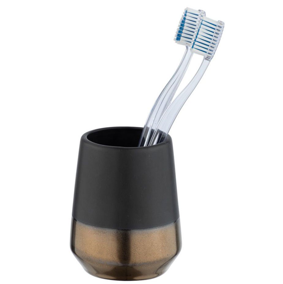 Kelímek na zubní kartáčky BRANDOL, keramika, WENKO černá