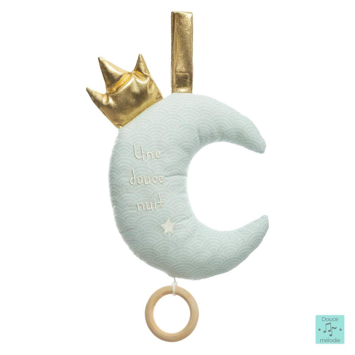 Atmosphera Polštář pro dítě MOON s melodykami, barva máty zelená