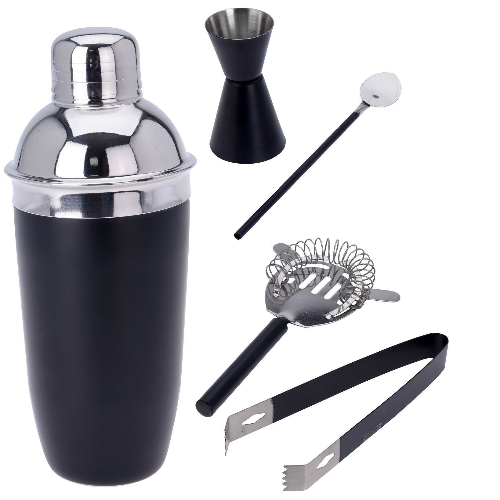 EH Excellent Houseware Barman třepačka s příslušenstvím, 5 ks, matný černá