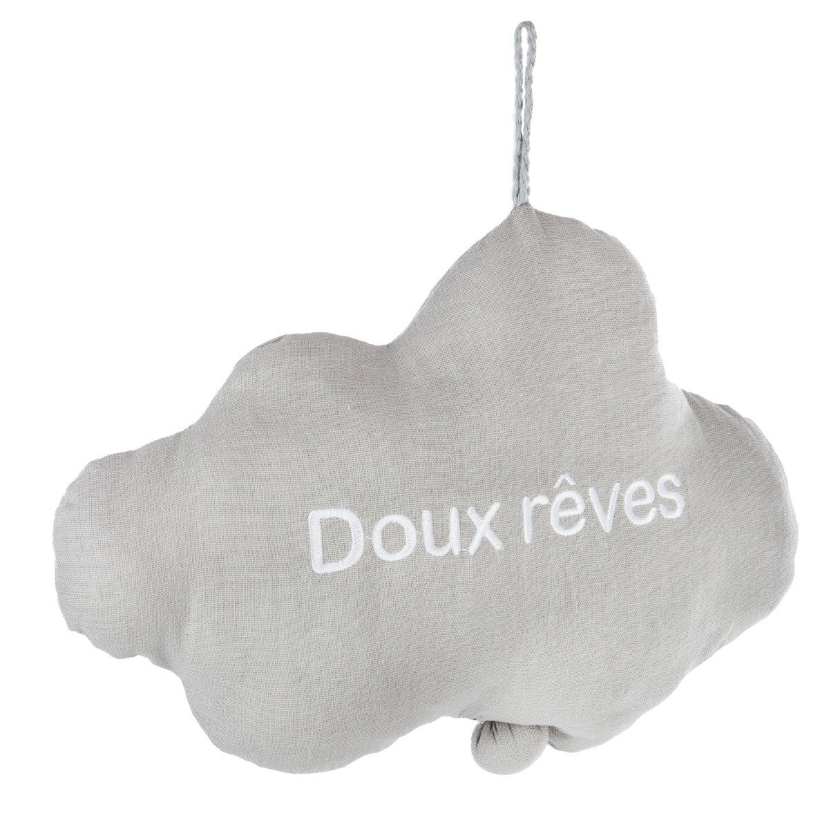 Atmosphera for kids Závěsná hračka pro děti OBLÁČEK, s hudbou, 30 cm, šedá šedá