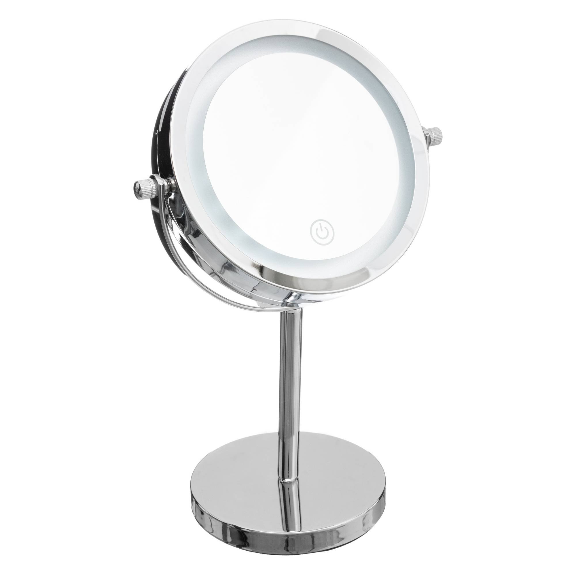 5five Simply Smart Kosmetické zrcátko s LED osvětlením, kulaté, stříbrné stříbrná