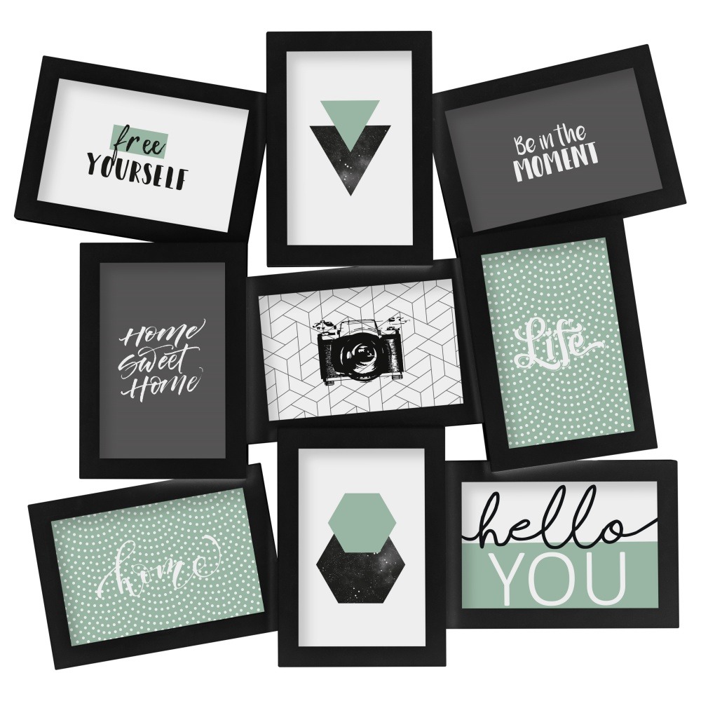 Foto rámečky, koláž, 9 kusů, černá, Atmosphera černá