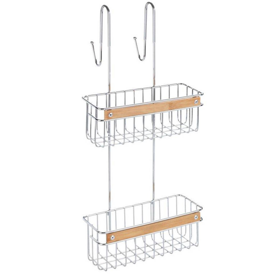 Koupelnová police pro sprchový kout CADDY ZERBO, duplex, Wenko stříbrná 52487