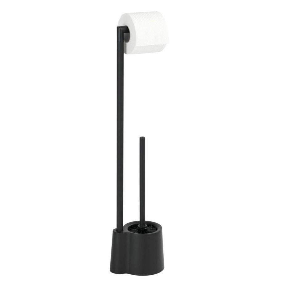 Stojan WC kartáč a toaletní papír AVOLA BLACK, Wenko černá