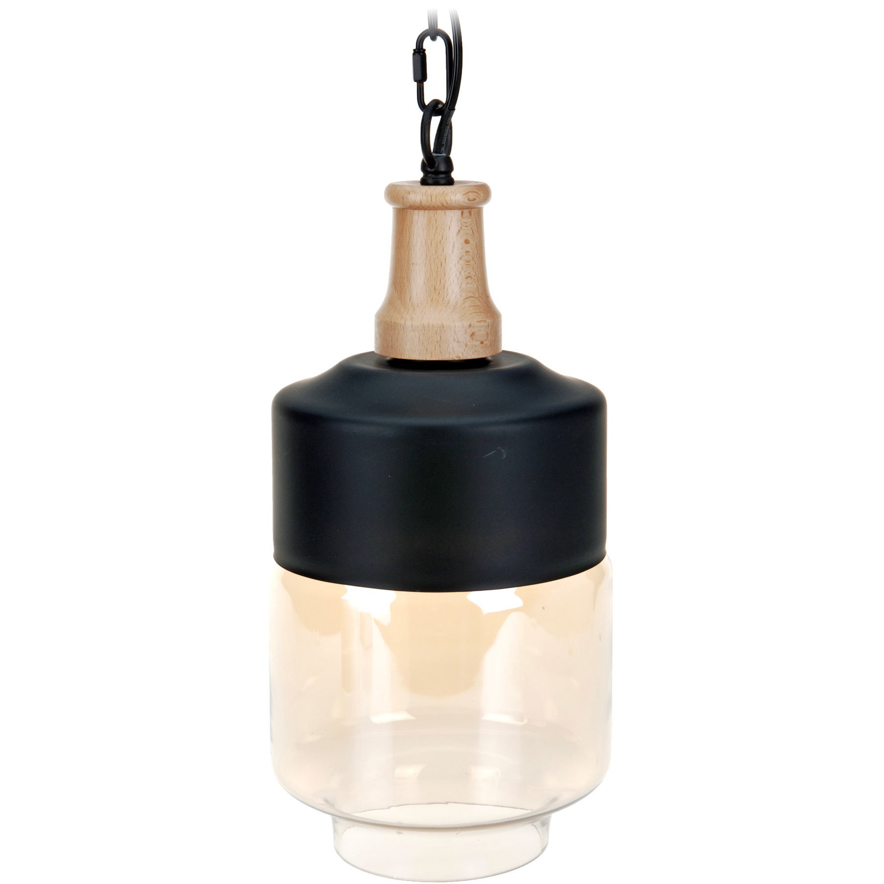 Home Styling Collection Moderní závěsná lampa, 18 x 32 cm, sklo transparentní