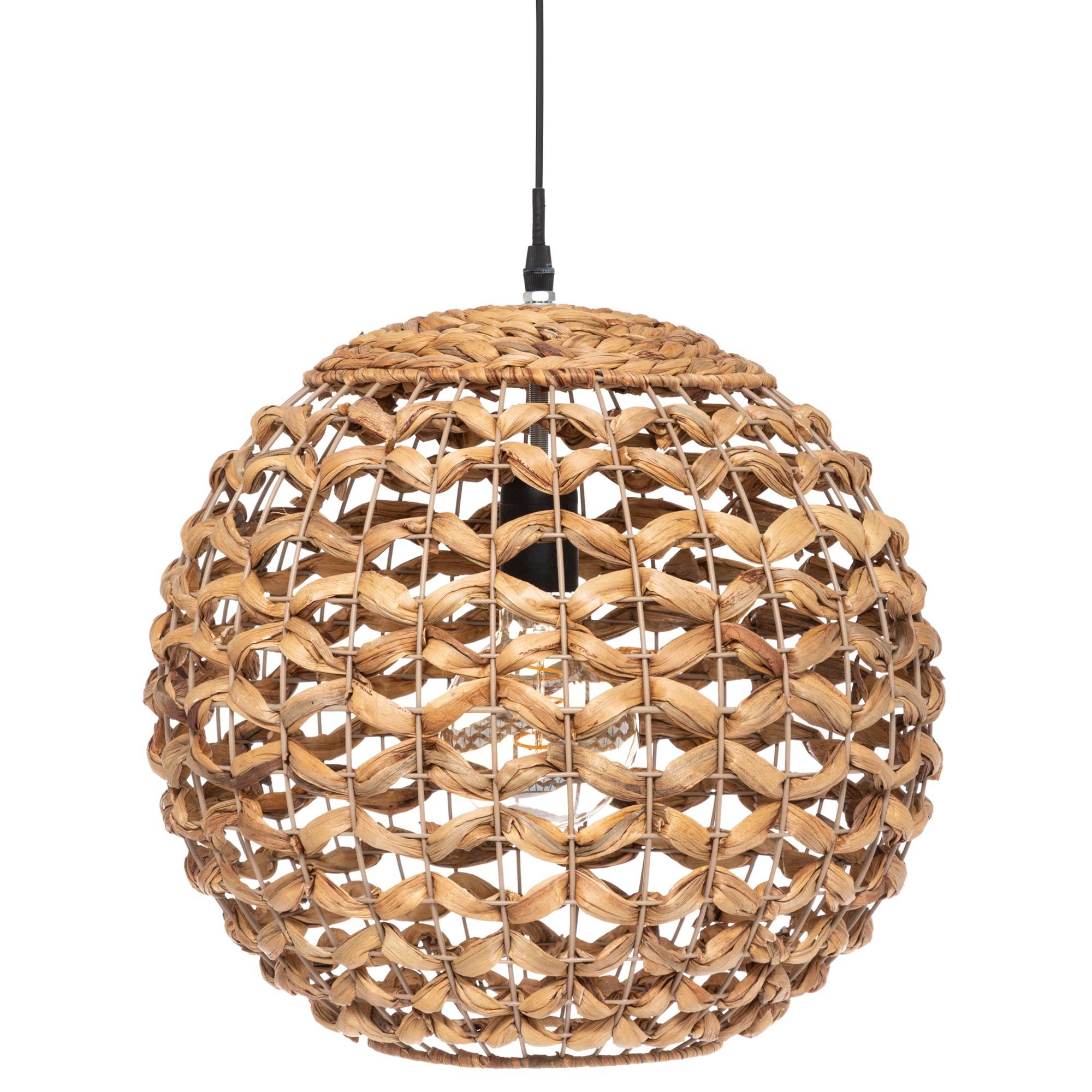 Atmosphera Závěsná lampa SAND se stínidlem z hyacintu, O 38 cm béžová