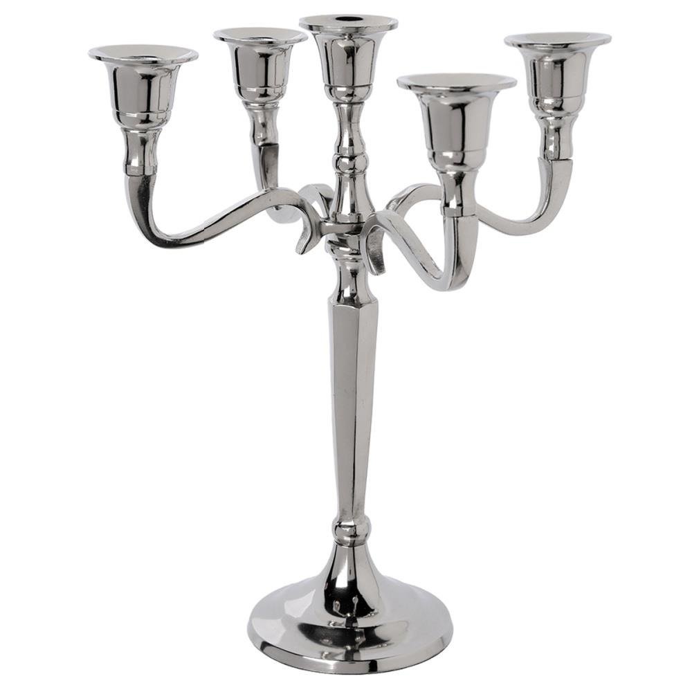 Atmosphera Kovový svícen stříbrný, 22 cm stříbrná