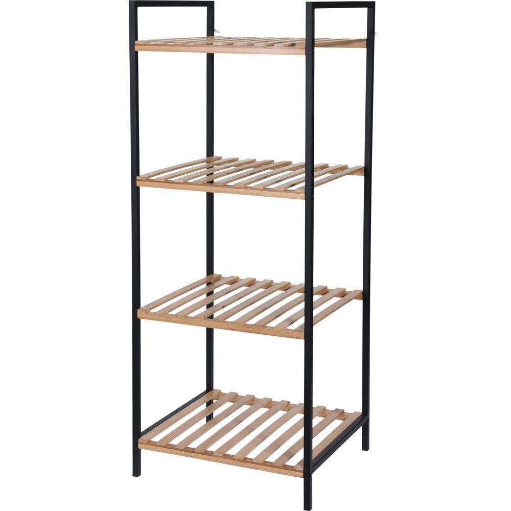 Bathroom Solutions Koupelnový regál, 4 police, bambusový, 38 x 95 x 32,5 cm hnědá