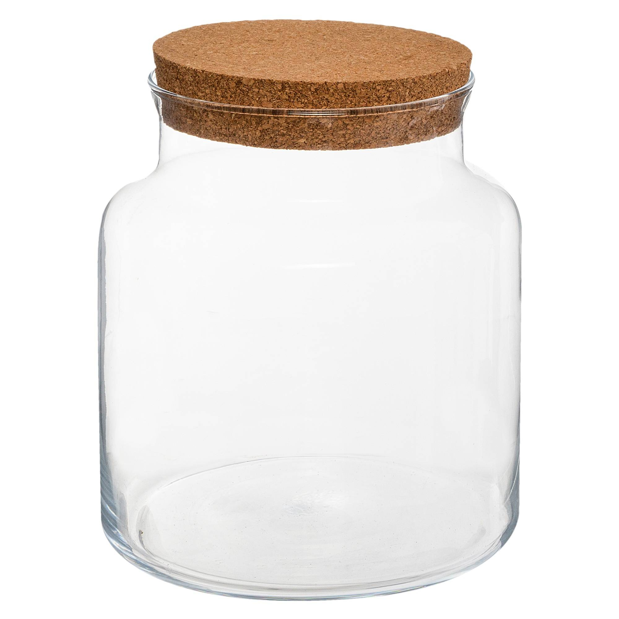 Atmosphera Skleněná váza s korkem do lesa ve sklenici, výška 21,5 cm transparentní