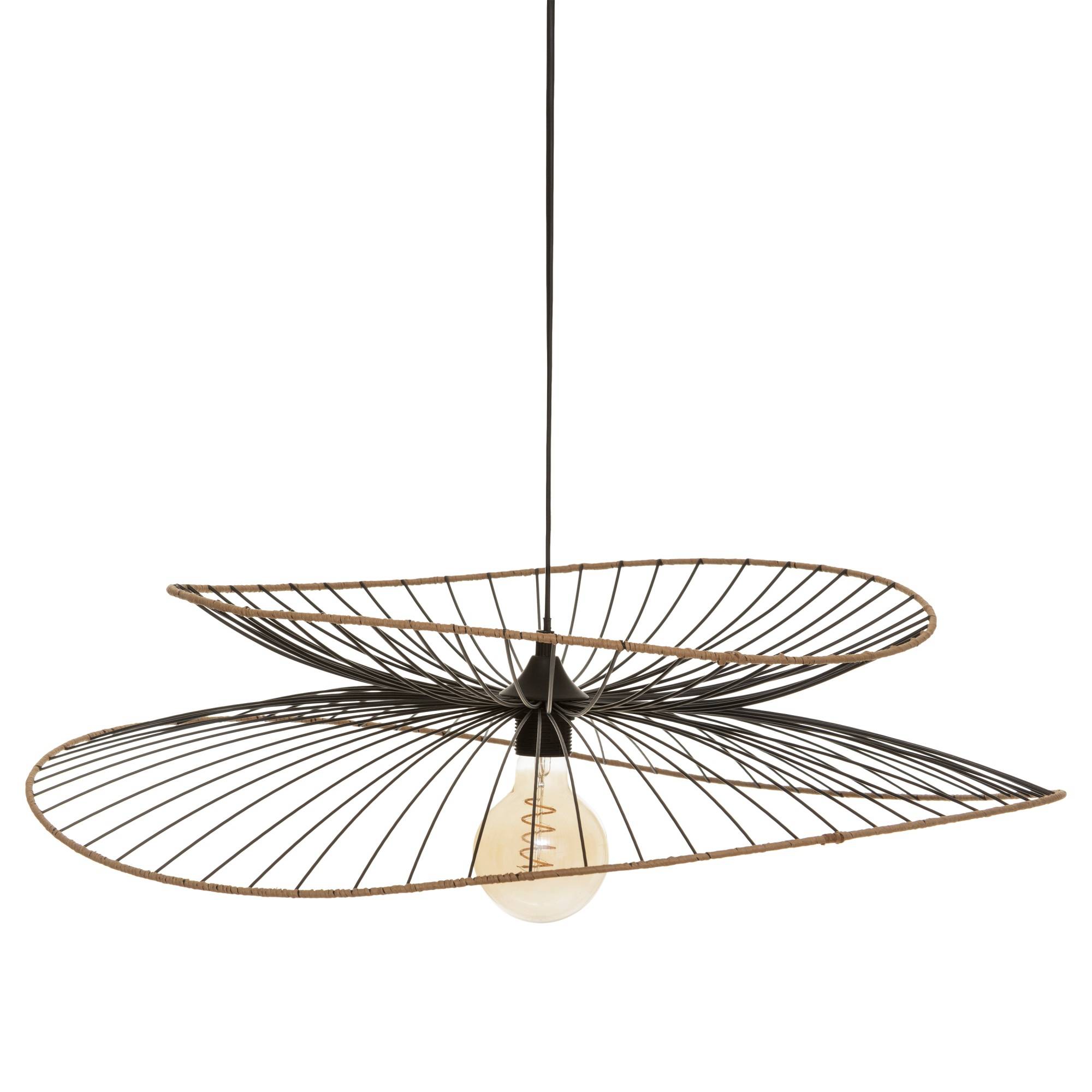Atmosphera Závěsná lampa ALARA s kovovým stínidlem, O 69 cm černá