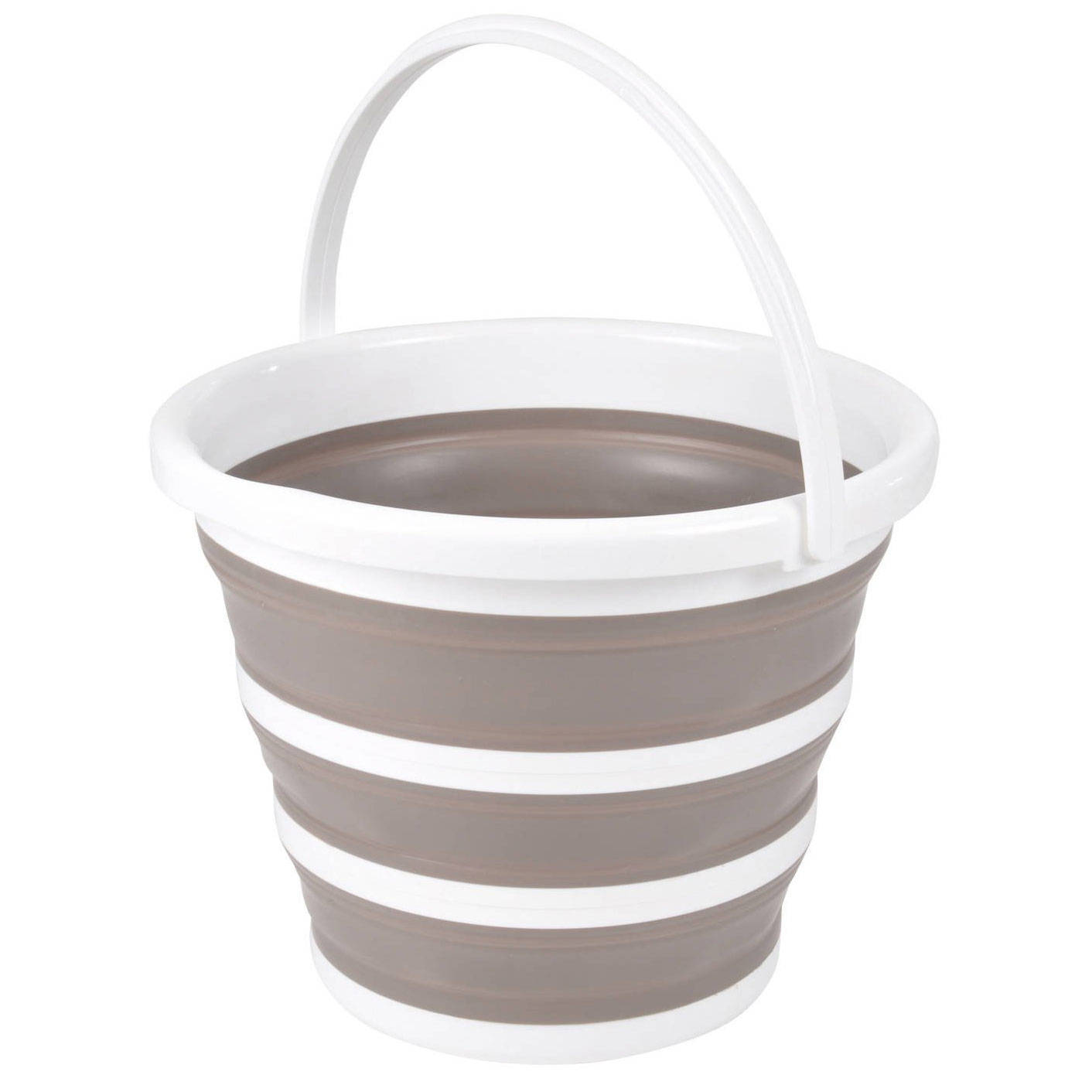 Homea Skládací vědro, 10 L, silikon, taupe hnědý