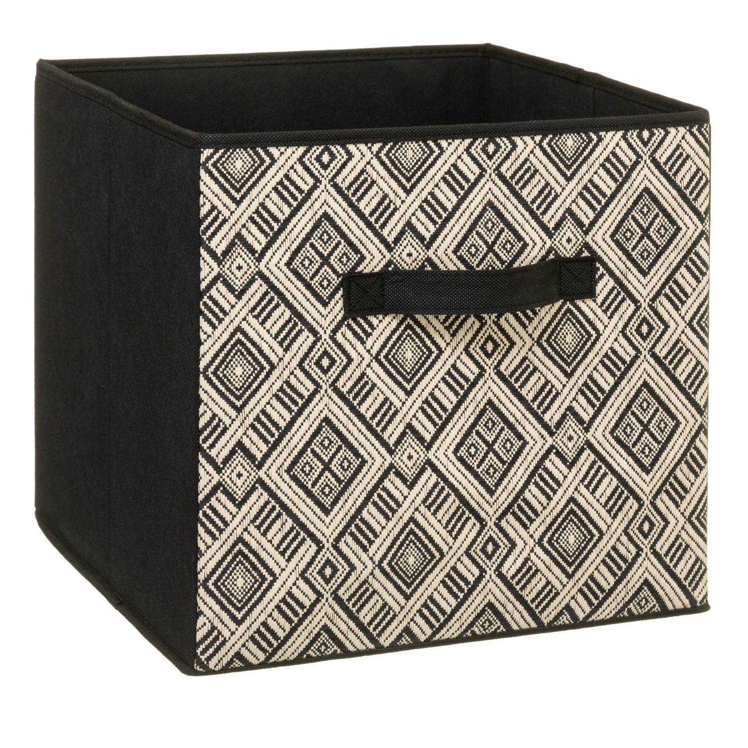 5five Simply Smart Úložný box, textilní ETHNIQUE, 31 x 31 x 31 cm černá