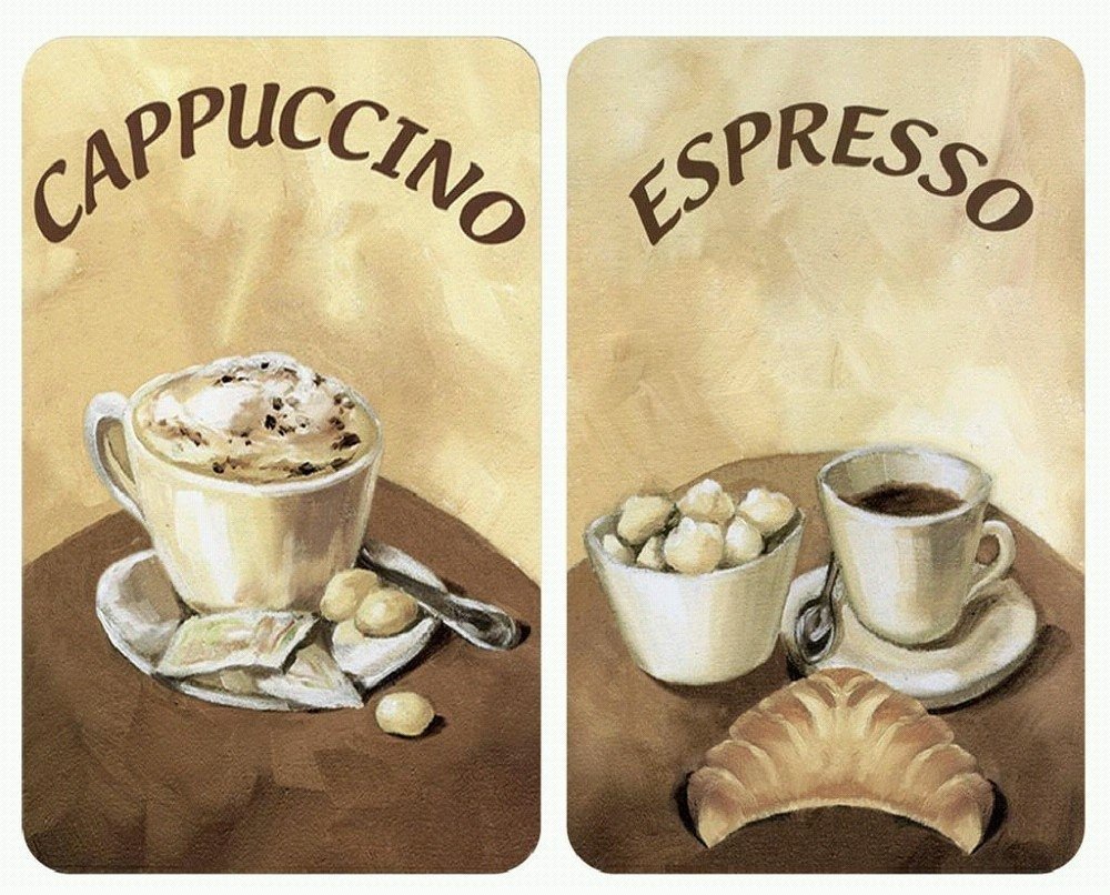 Ochranné skleněné panely COFFEE na sporák - 2 kusy, WENKO 25212805002521280100 hnědá