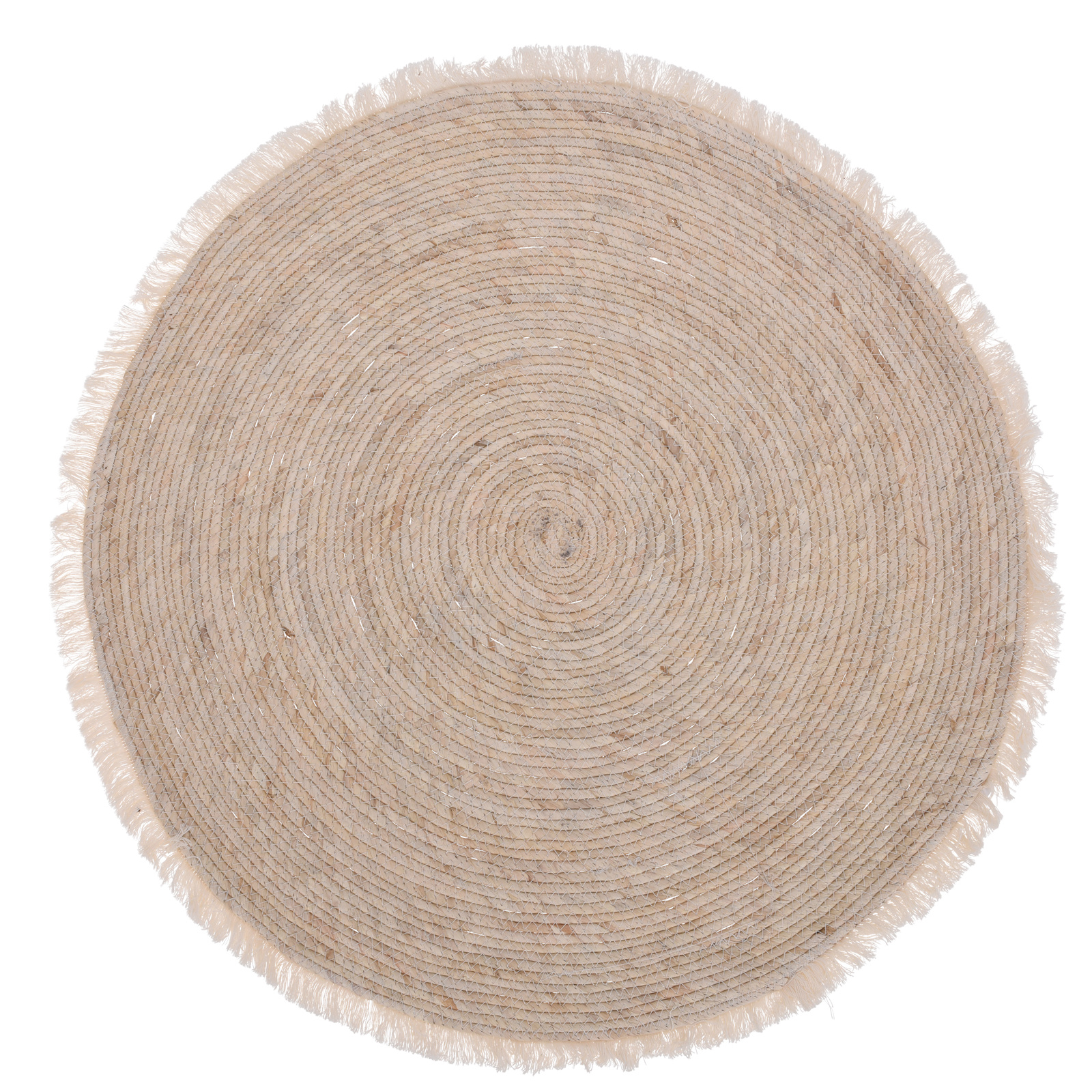EH Excellent Houseware Kulatý koberec do obývacího pokoje, Ø 80 cm, vyrobený z kukuřičných listů béžová