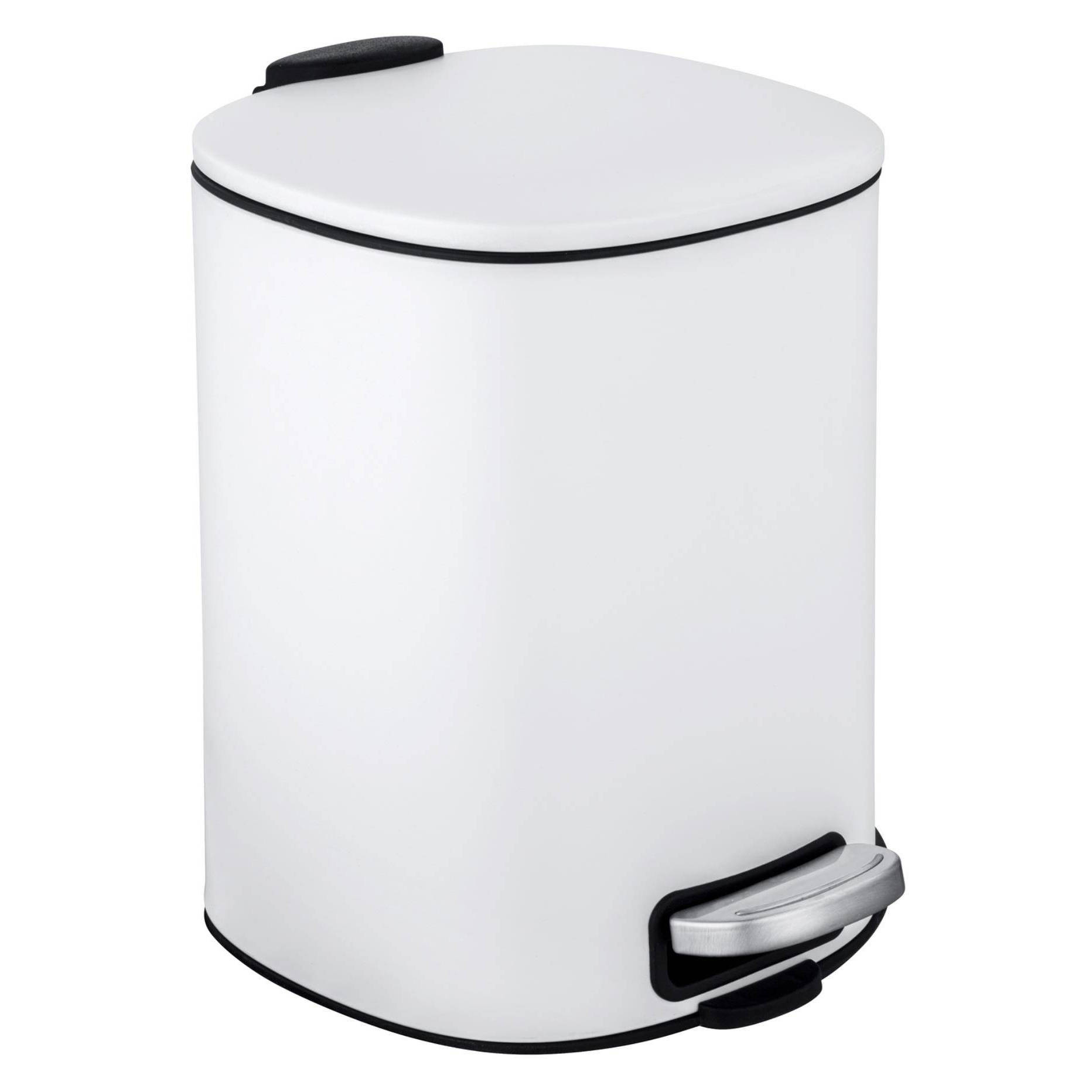 Odpadkový koš ALASSIO, s pedálem a funkcí Easy-Close, 5 L, bílá, Wenko bílá