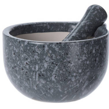 EH Excellent Houseware Hmoždíř, keramický, bílý antracitový 62578