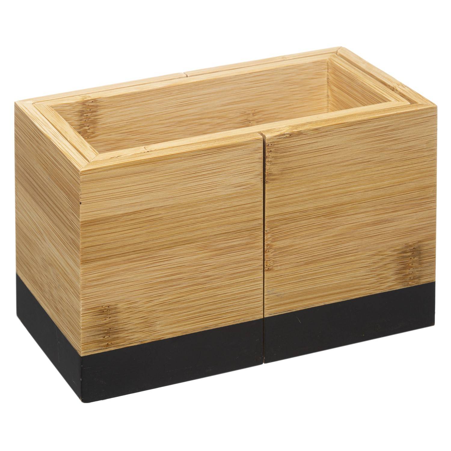 Secret de Gourmet Zásobník na příbory, organizér na příbory, bambusobý, černý, 18 x 10 x 12 cm černá