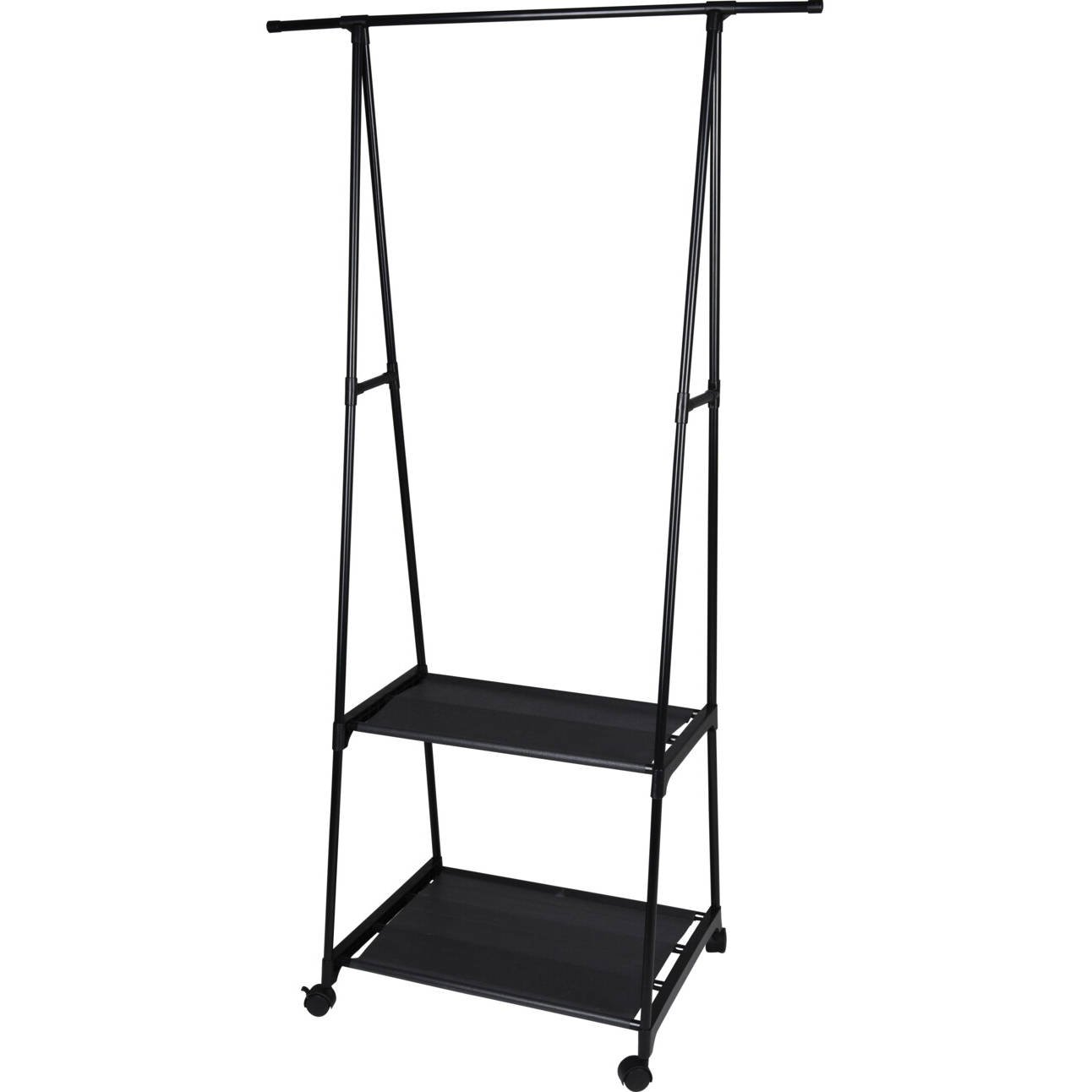 Home Styling Collection Kovový stojan na šaty s botníkem, 55 - 88 x 45 x 157 cm, černý černá