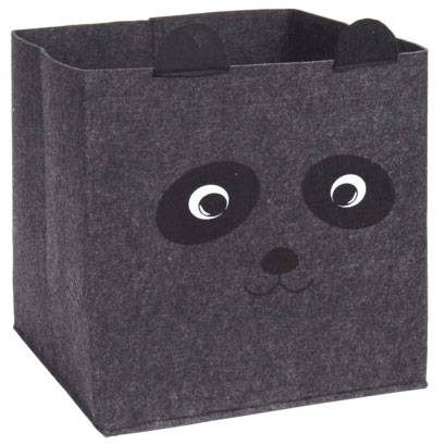 Home Styling Collection Antracitový úložný box na hračky CUTIES, 32 x 32 x 32 cm antracitová
