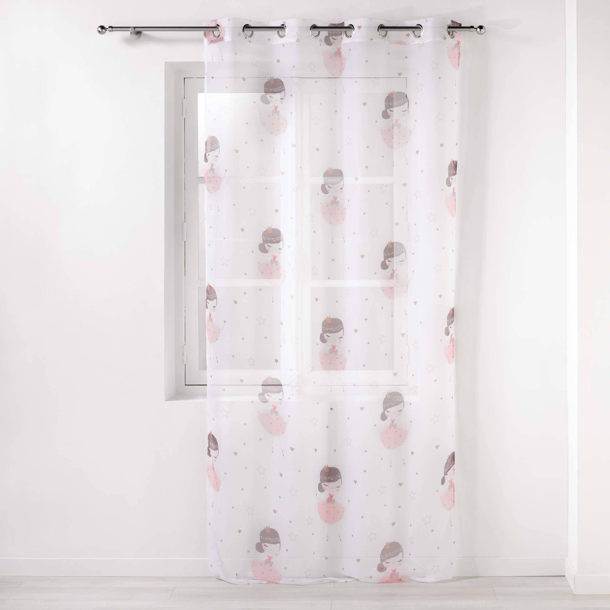Douceur d'intérieur Dětská záclona PETITE PRNICESSE s očky, 140 x 240 cm bílá