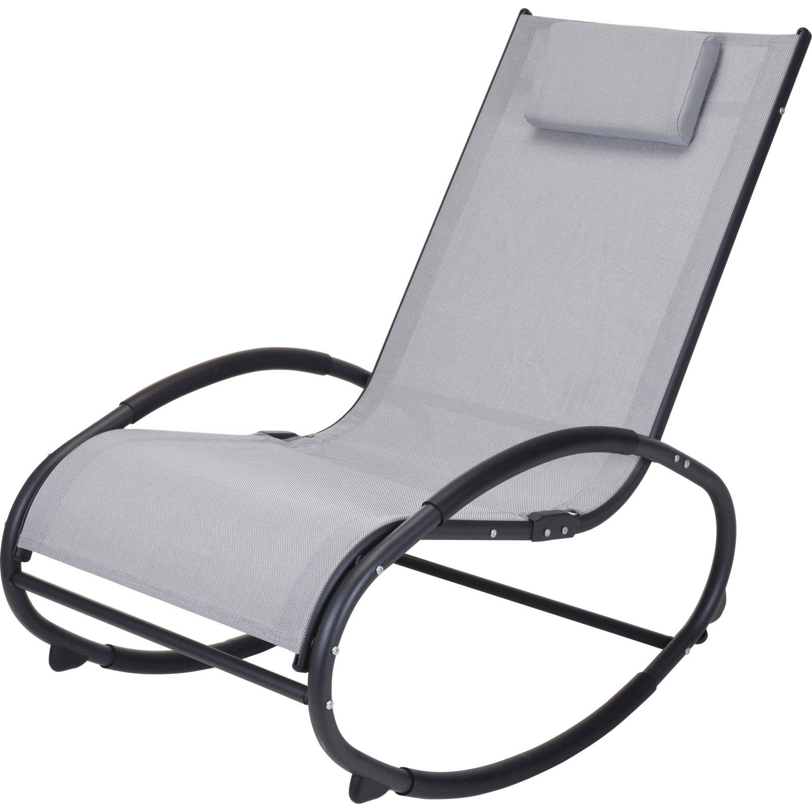 ProGarden Zahradní houpací křeslo RELAX s pohodlným polštářem, šedé šedá