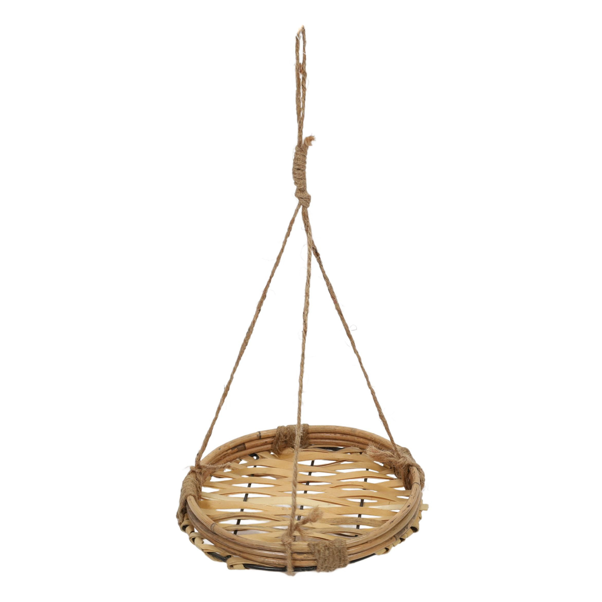 ProGarden Závěsný květináč z bambusu a ratanu, O 20 x 40 cm hnědý