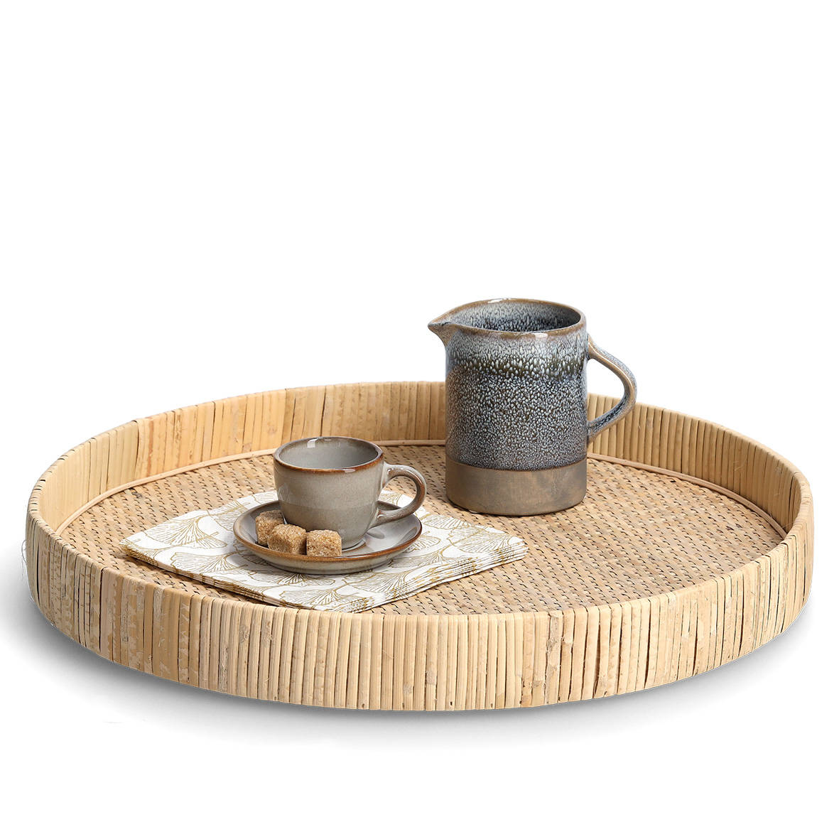 Dekorační tác RATTAN, Ø 40 cm, ZELLER béžová